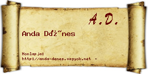 Anda Dénes névjegykártya