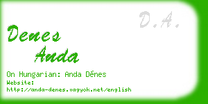 denes anda business card