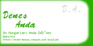 denes anda business card